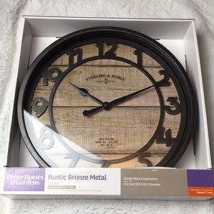 Better homes & gardens rustic bronze metal clock